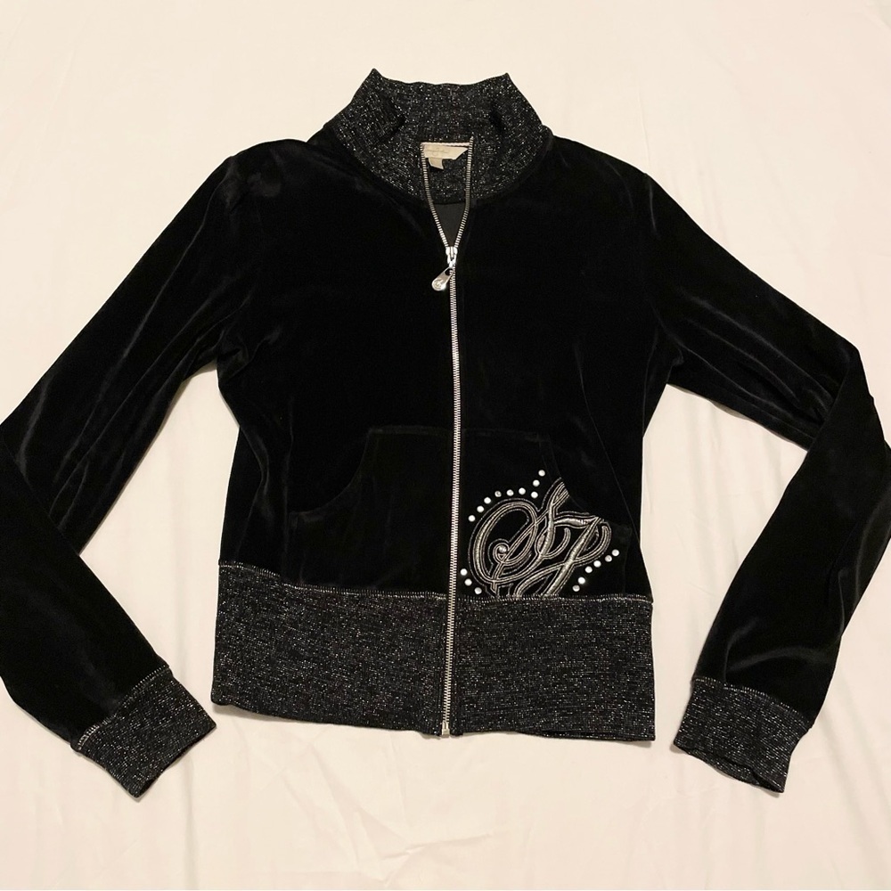 Sean John Black Zip Up Sweater Womens Size Large